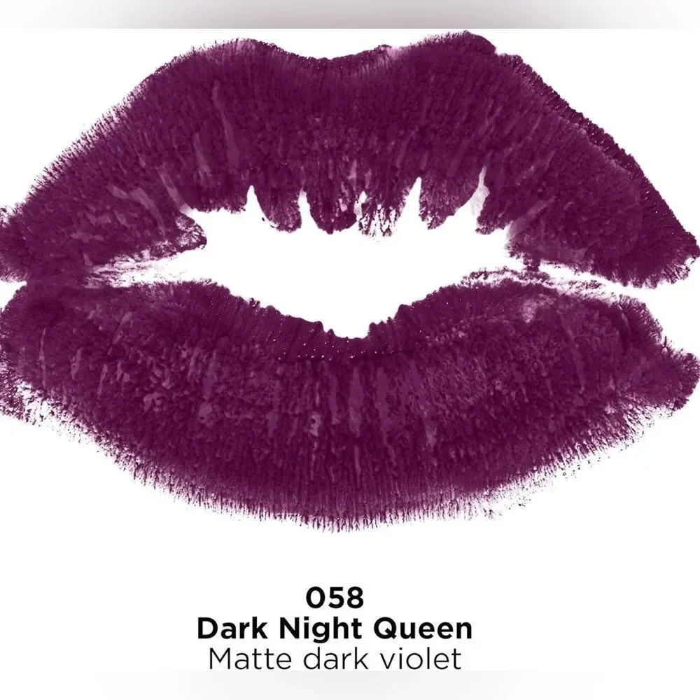 Revlon Matte Lipstick Set 4 Dark Night, Purple Aura, Superstar Brown, Power Move